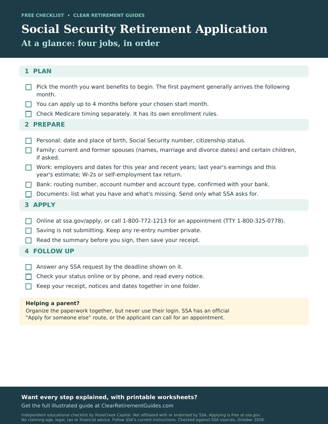 Preview of the free one-page checklist